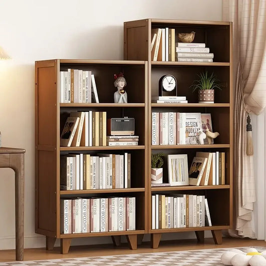 Bookshelf Shelf Floor-to-ceiling living room locker Layered display Storage cabinet Against the wall with pumping bookcase