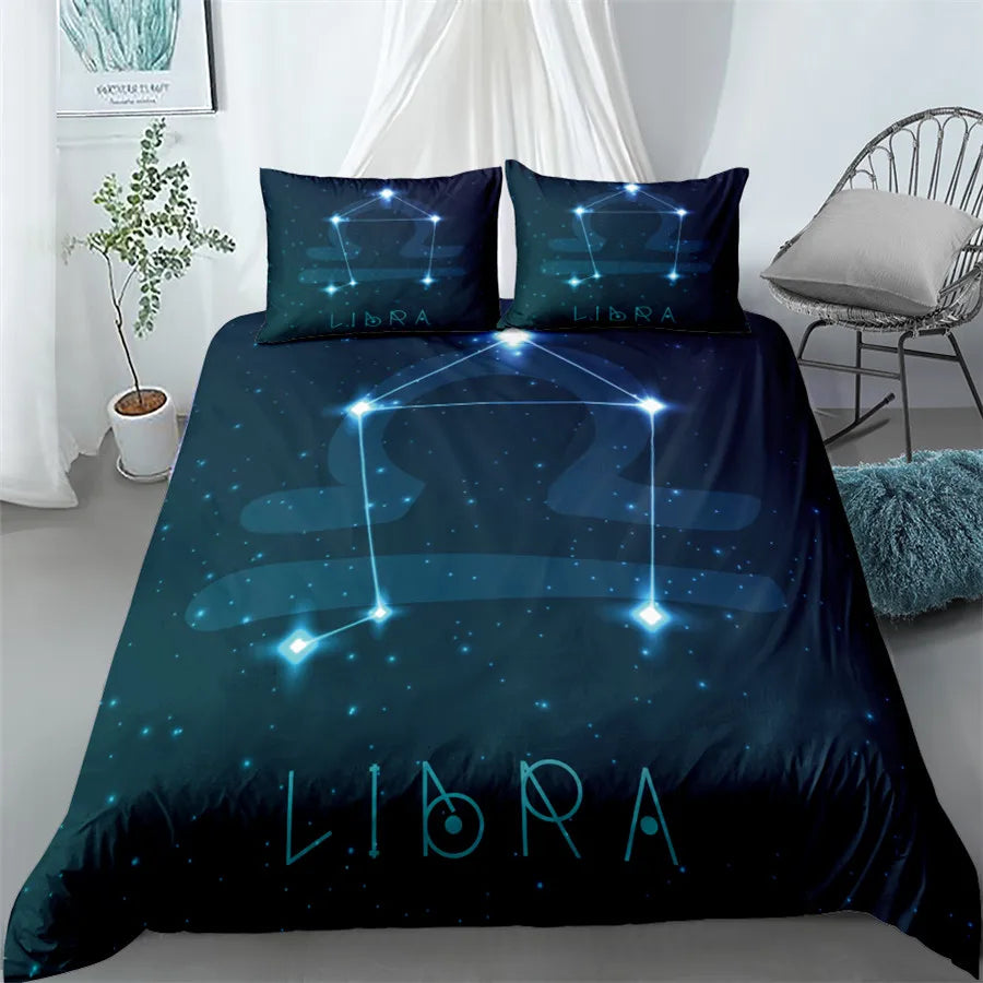 Star Map Blue Bedding Set King Queen Double Full Twin Single Size Duvet Cover Pillow Case Bed Linen Set