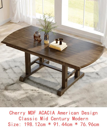 6-Piece Dining Set, Extendable 60-78 inch Wooden Table with Leaf, 4 Upholstered Chairs & Bench for 6, Kitchen Dining Table Set,