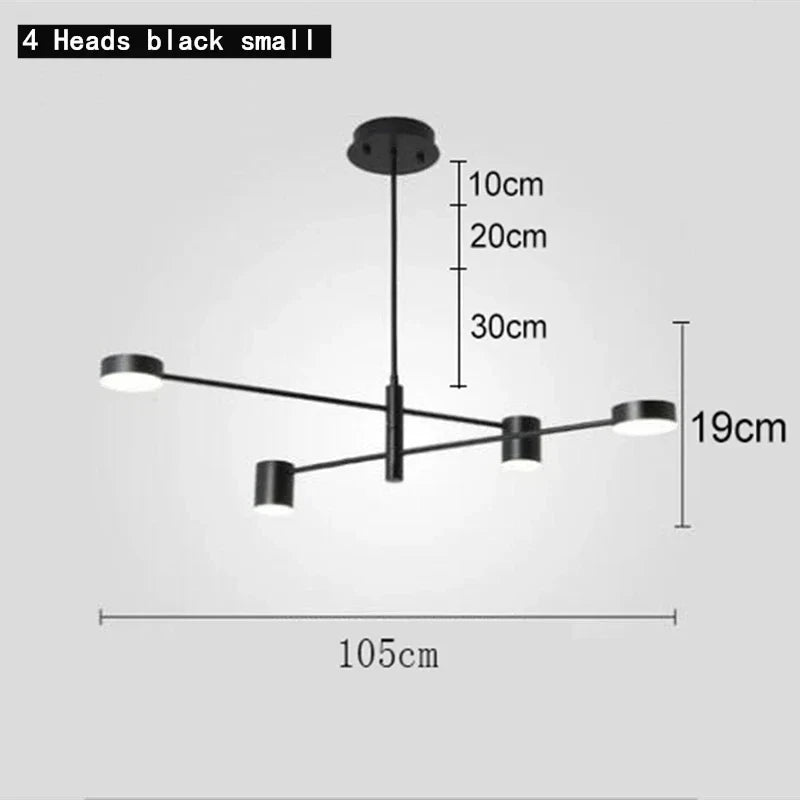 Adjustable Long Pole Pendant Light Modern Living Room LED Ceiling Chandelier Home Decor Bedroom Dining Room Office Hanging Lamp
