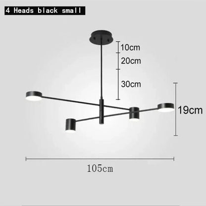 Adjustable Long Pole Pendant Light Modern Living Room LED Ceiling Chandelier Home Decor Bedroom Dining Room Office Hanging Lamp