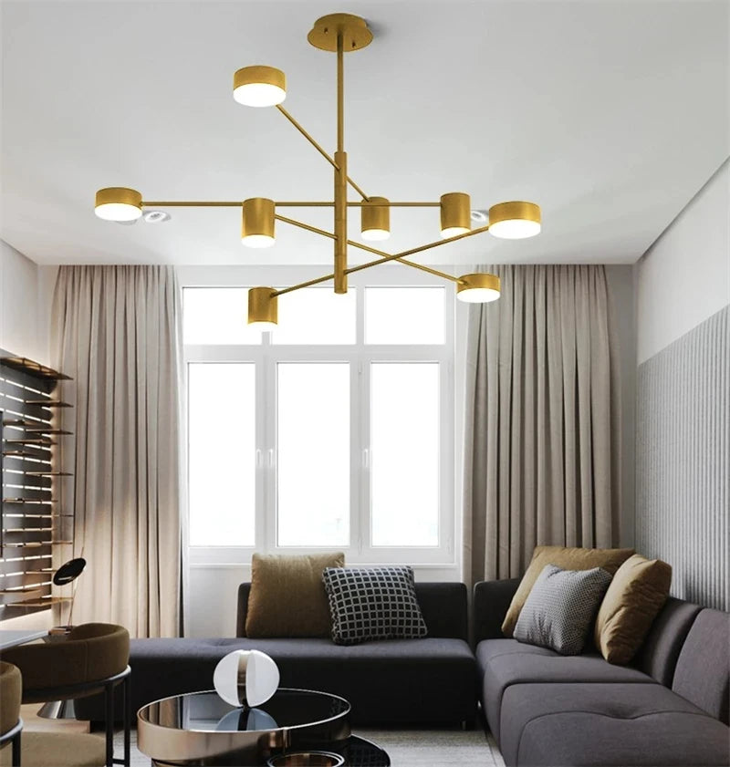 Adjustable Long Pole Pendant Light Modern Living Room LED Ceiling Chandelier Home Decor Bedroom Dining Room Office Hanging Lamp