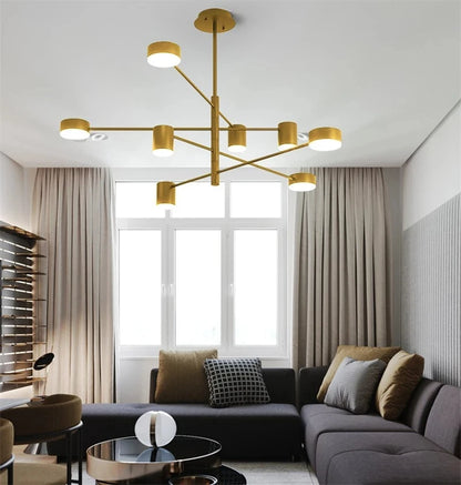 Adjustable Long Pole Pendant Light Modern Living Room LED Ceiling Chandelier Home Decor Bedroom Dining Room Office Hanging Lamp