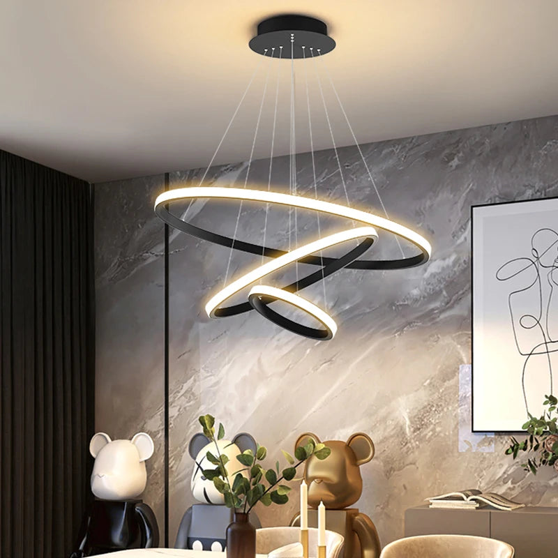 LED Chandelier Ring Ceiling Lighting For Living Room Bedroom Dining Room Kitchen Ceiling Chandelier Lustre Home Light Fixtures