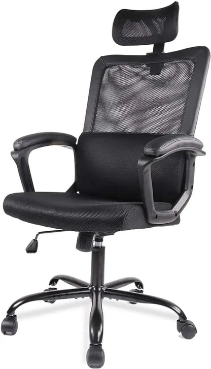 SMUG Office Desk Computer Chair, Ergonomic High Back Comfy Swivel Gaming Home Mesh Chairs with Wheels, Lumbar Support, Adjustabl