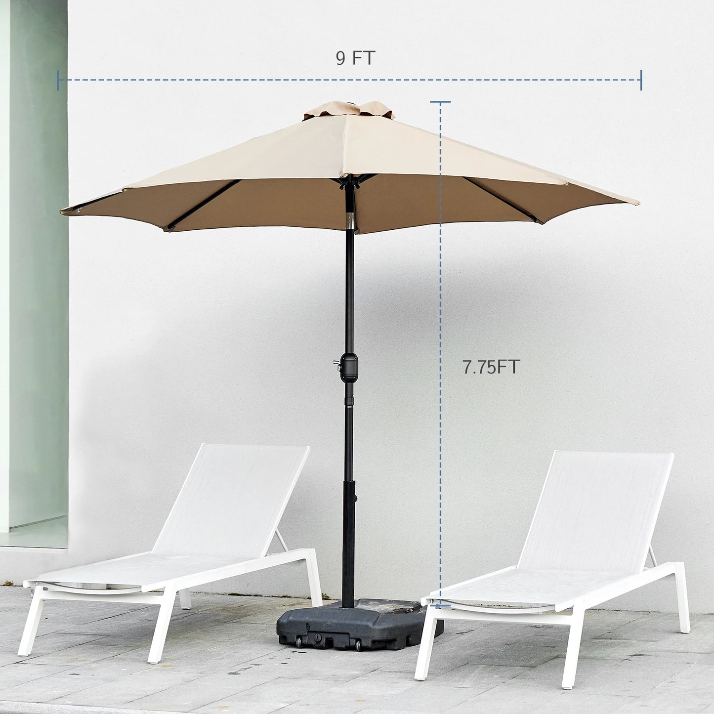 JHK Outdoor Patio Umbrella UV Protection For Garden Sturdy Structure All Weather Outdoor Umbrellas For Backyard Pool Holidays