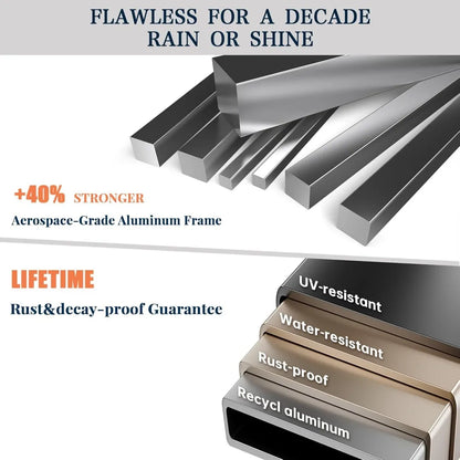 Outdoor Patio Furniture Set 4-Piece, Aluminum Swivel Rocking Chairs with All-Weather Cushions, Modern Patio Conversation Set