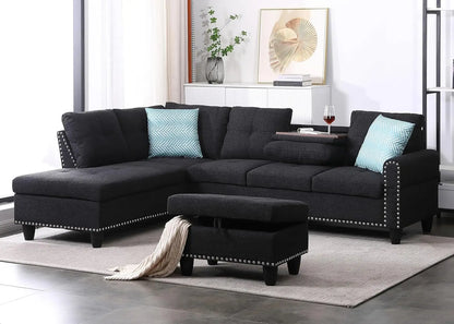 Modern Upholstered Sofa Set Buttoned Tufted Backrest, Frosted Velvet Couch, Living Room Furniture Set Single Chair