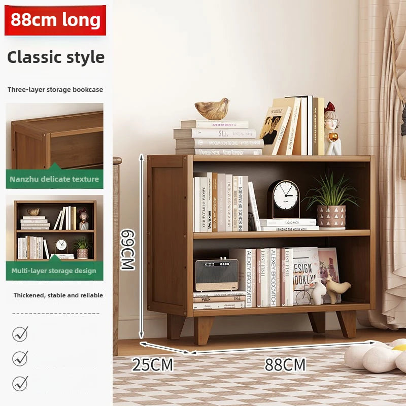 Bookshelf Shelf Floor-to-ceiling living room locker Layered display Storage cabinet Against the wall with pumping bookcase