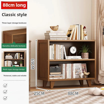 Bookshelf Shelf Floor-to-ceiling living room locker Layered display Storage cabinet Against the wall with pumping bookcase