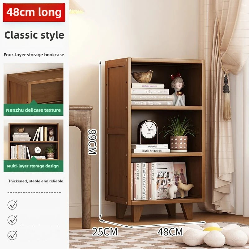 Bookshelf Shelf Floor-to-ceiling living room locker Layered display Storage cabinet Against the wall with pumping bookcase