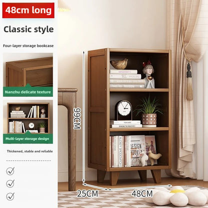 Bookshelf Shelf Floor-to-ceiling living room locker Layered display Storage cabinet Against the wall with pumping bookcase