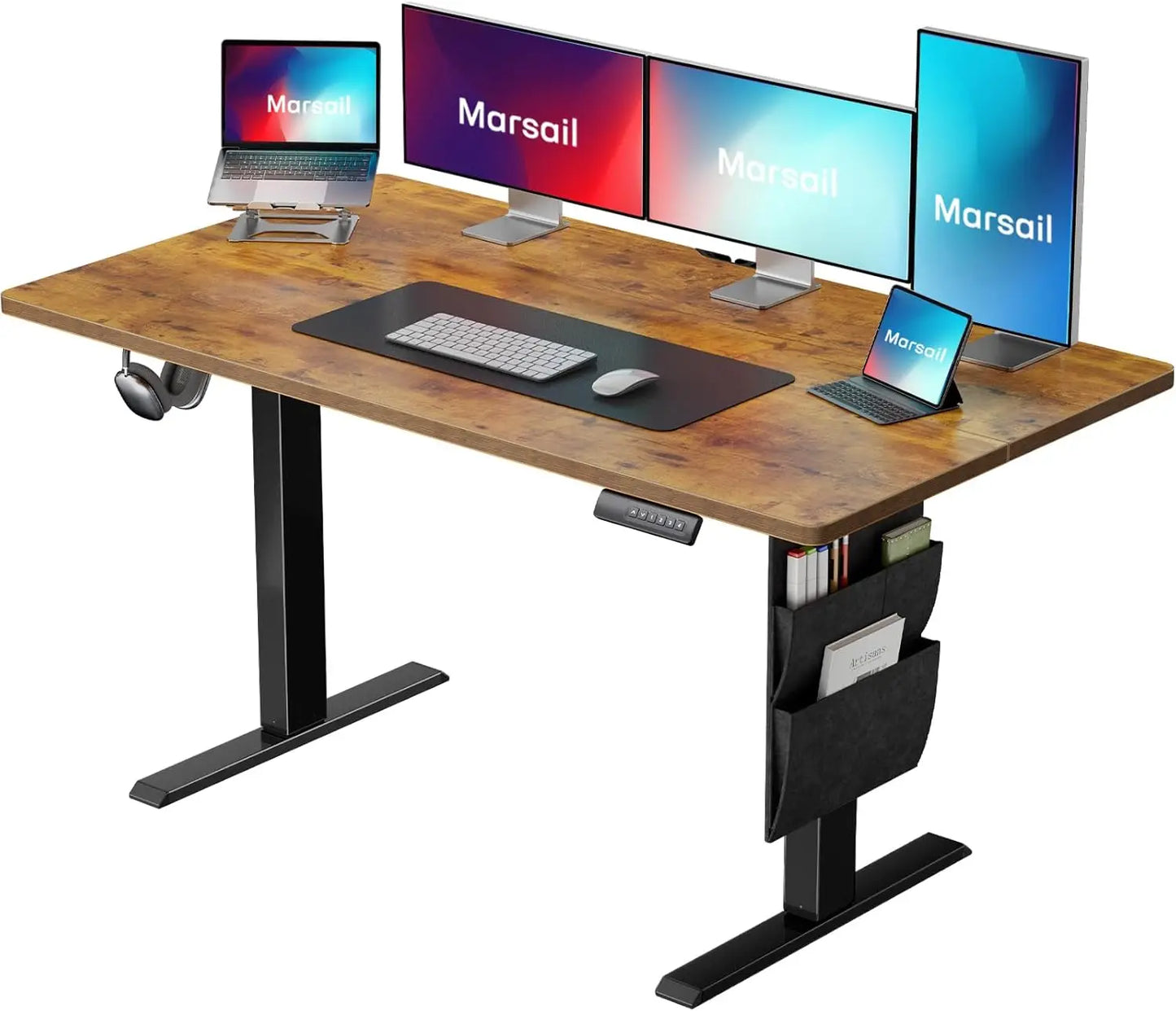 Electric Standing Desk 48x24 - Adjustable Height Desk with Memory Settings, Storage, and Cable Management