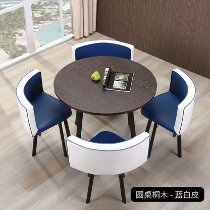 Dining Table Set Simple Casual Reception Office Round Table Living Room Set Luxury 4 Chairs Dining Mesas Furniture