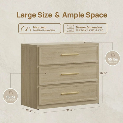 Night Stand Set 2 Oversized Extra Large Nightstands Set of 2 Tall Bedside Side Table with 3 Drawers Storage Modern End Tables