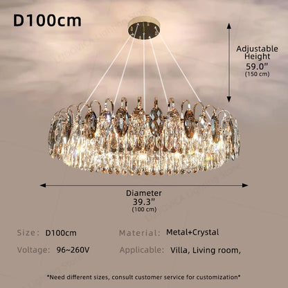 Modern Luxury Crystal Chandelier Living Room Kitchen Dining Room Chandelier Home Decoration LED Ceiling Chandelier