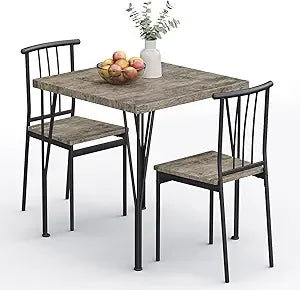 5-Piece Dining Table Set - Space-Saving Kitchen Table with 4 Chairs, Easy Assembly Modern Wood and Metal Furniture for Apartment