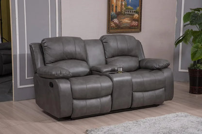 Hot sales2PC Leather Air Reclining Sofa Loveseat Set Living Room Set 8018 Multiple Colors (Gray)