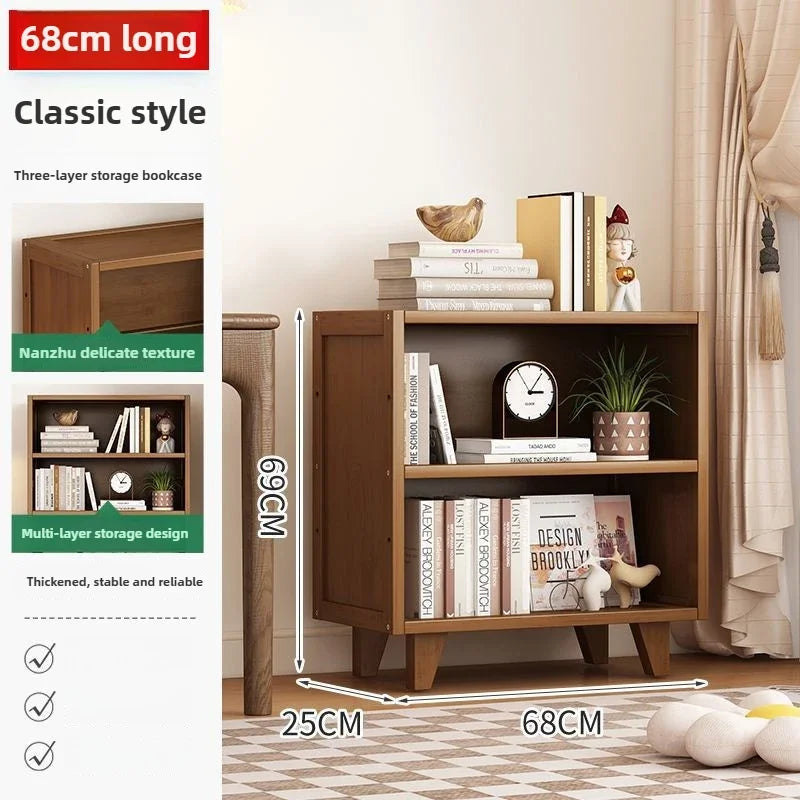 Bookshelf Shelf Floor-to-ceiling living room locker Layered display Storage cabinet Against the wall with pumping bookcase