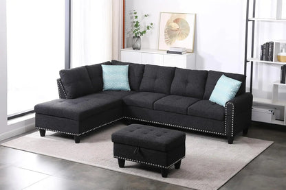 Modern Upholstered Sofa Set Buttoned Tufted Backrest, Frosted Velvet Couch, Living Room Furniture Set Single Chair