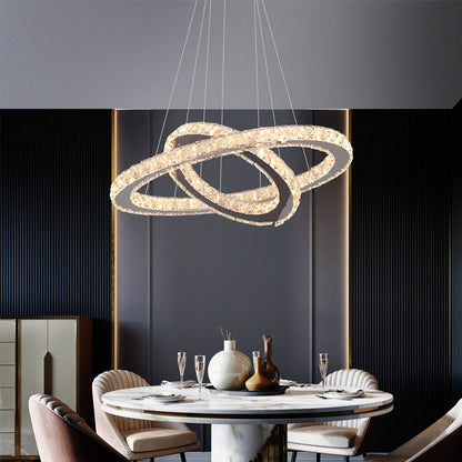 Modern Crystal Chandeliers Ring-Shaped Pendant Lights Living Room And Kitchen Decoration Led Ceiling Lamps Hanging Luminaire