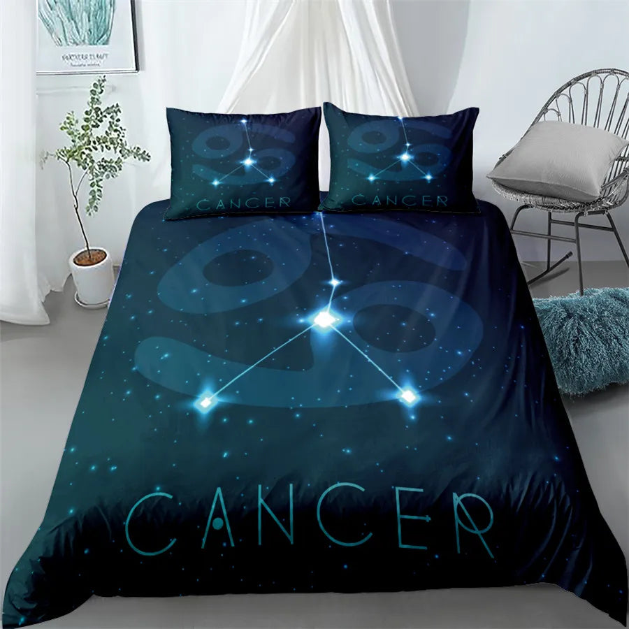 Star Map Blue Bedding Set King Queen Double Full Twin Single Size Duvet Cover Pillow Case Bed Linen Set