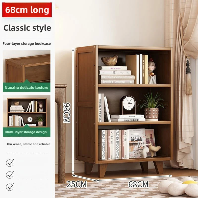 Bookshelf Shelf Floor-to-ceiling living room locker Layered display Storage cabinet Against the wall with pumping bookcase