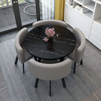 Dining Table Set Simple Casual Reception Office Round Table Living Room Set Luxury 4 Chairs Dining Mesas Furniture