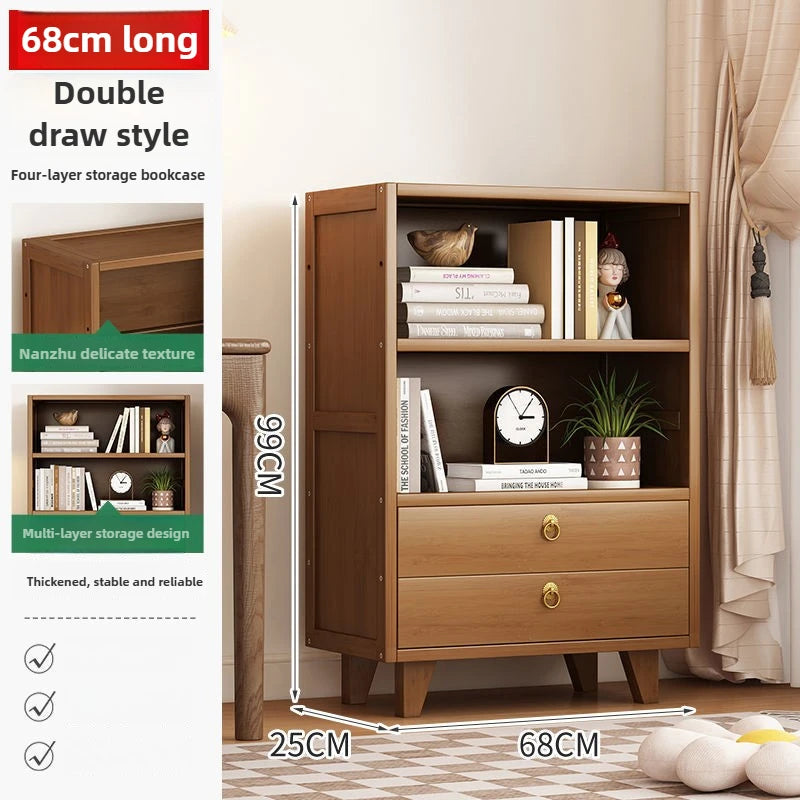 Bookshelf Shelf Floor-to-ceiling living room locker Layered display Storage cabinet Against the wall with pumping bookcase