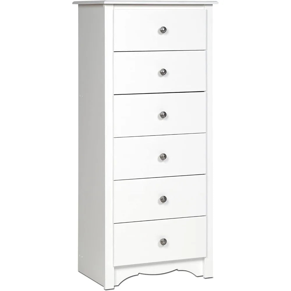 6 Drawer Tall Chest for Bedroom, Dresser,  Storage Cabinet