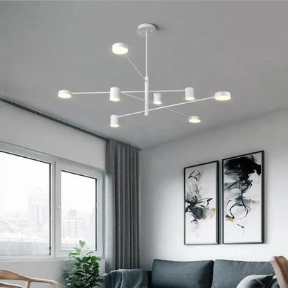 Adjustable Long Pole Pendant Light Modern Living Room LED Ceiling Chandelier Home Decor Bedroom Dining Room Office Hanging Lamp