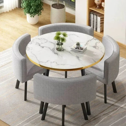 Dining Table Set Simple Casual Reception Office Round Table Living Room Set Luxury 4 Chairs Dining Mesas Furniture