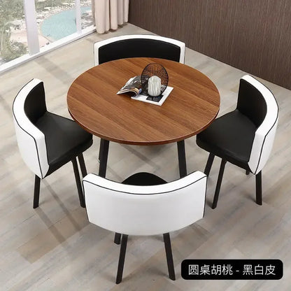 Dining Table Set Simple Casual Reception Office Round Table Living Room Set Luxury 4 Chairs Dining Mesas Furniture