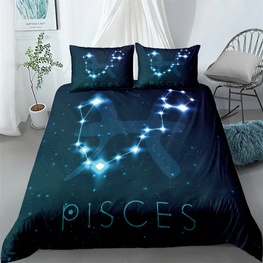 Star Map Blue Bedding Set King Queen Double Full Twin Single Size Duvet Cover Pillow Case Bed Linen Set