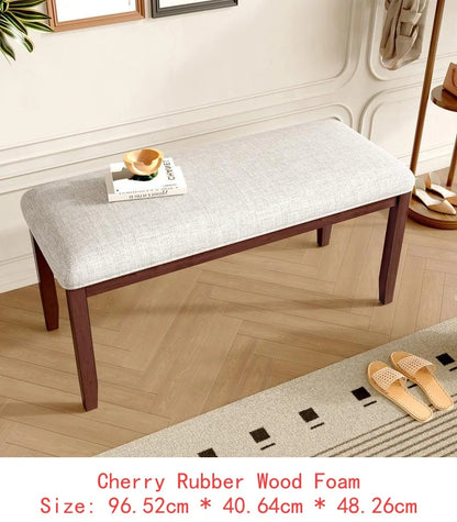 6-Piece Dining Set, Extendable 60-78 inch Wooden Table with Leaf, 4 Upholstered Chairs & Bench for 6, Kitchen Dining Table Set,