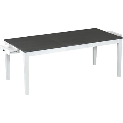 Dining Table Set for 6 Farmhouse Kitchen Table Set with 6 Upholstered Chairs for Kitchen Dining Room, Extendable Dining Table Se