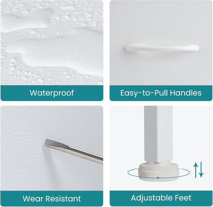 Dresser for Bedroom, 7 Storage Drawers, Wide Fabric Closet Chests Organizer Tower Furniture,TV Stand with Wooden Top Metal Frame