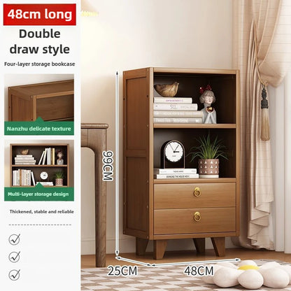 Bookshelf Shelf Floor-to-ceiling living room locker Layered display Storage cabinet Against the wall with pumping bookcase