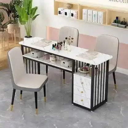 and Chairs Tables Set Modern Iron Nail Creative Home Bedroom Makeup Tables Simple Beauty Salon Professional Nail Manicure Table