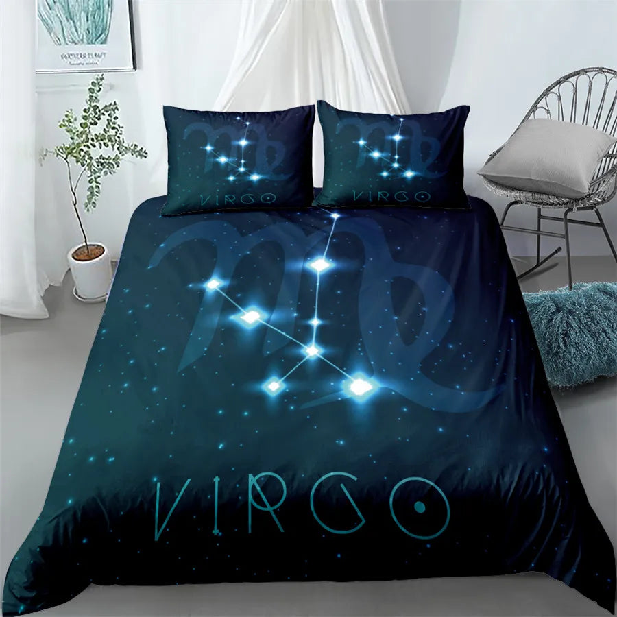 Star Map Blue Bedding Set King Queen Double Full Twin Single Size Duvet Cover Pillow Case Bed Linen Set