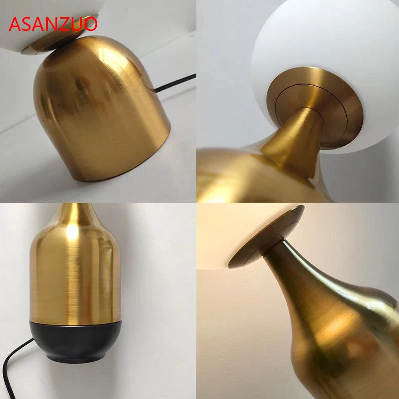 ASANZUO Home Decor Glass Ball Brass Table Lamps Living Room Bedroom Study Bedside Led Eye Protection Table Lamp Lighting fixture