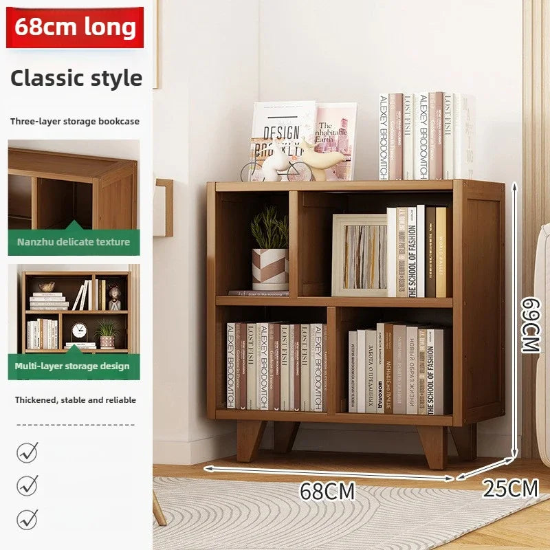 Bookshelf Shelf Floor-to-ceiling living room locker Layered display Storage cabinet Against the wall with pumping bookcase
