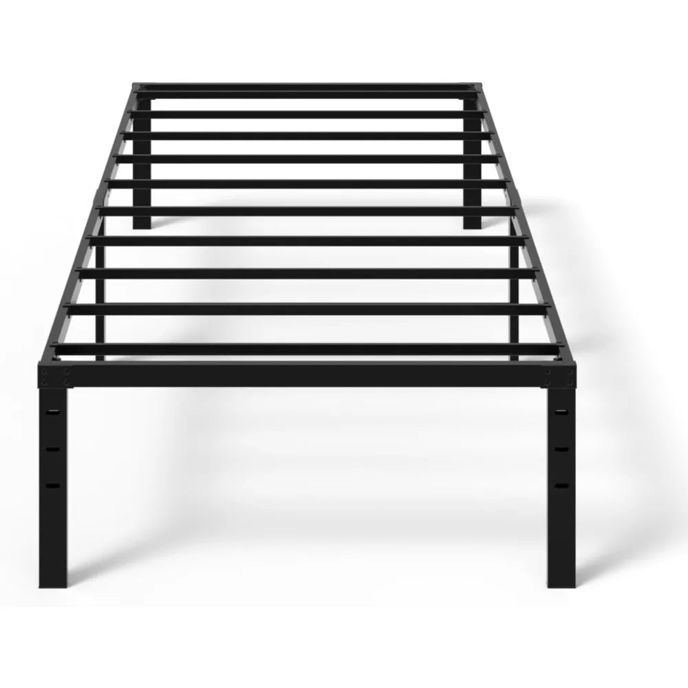 14 Inch Metal Twin Bed Frame with Slat Support, No Box Spring Needed, Heavy Duty Steel, Black