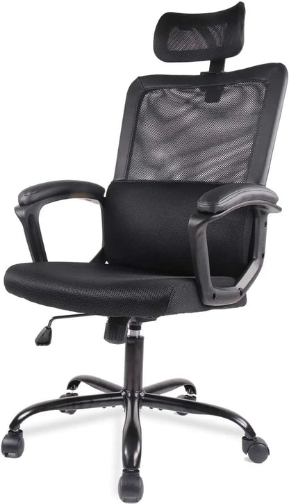 SMUG Office Desk Computer Chair, Ergonomic High Back Comfy Swivel Gaming Home Mesh Chairs with Wheels, Lumbar Support, Adjustabl