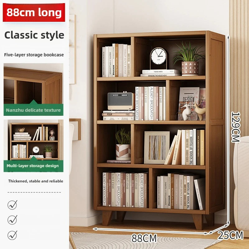 Bookshelf Shelf Floor-to-ceiling living room locker Layered display Storage cabinet Against the wall with pumping bookcase