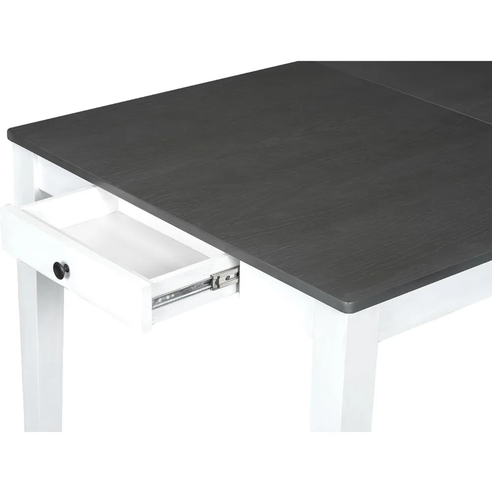 Dining Table Set for 6 Farmhouse Kitchen Table Set with 6 Upholstered Chairs for Kitchen Dining Room, Extendable Dining Table Se