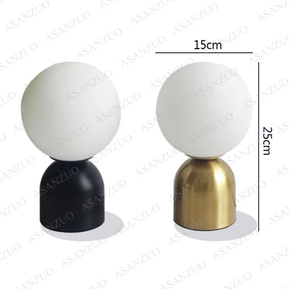 ASANZUO Home Decor Glass Ball Brass Table Lamps Living Room Bedroom Study Bedside Led Eye Protection Table Lamp Lighting fixture