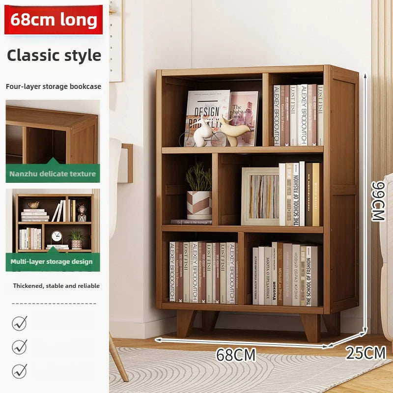 Bookshelf Shelf Floor-to-ceiling living room locker Layered display Storage cabinet Against the wall with pumping bookcase