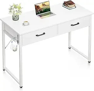 40 Inch Compact Computer Desk with Storage Drawers and Headphone Hook for Home Office and Study