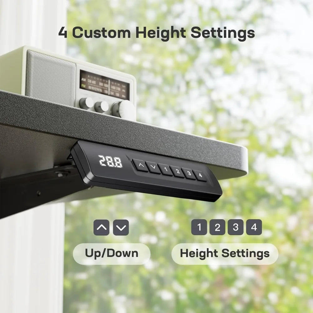 Electric Standing Desk 48x24 - Adjustable Height Desk with Memory Settings, Storage, and Cable Management